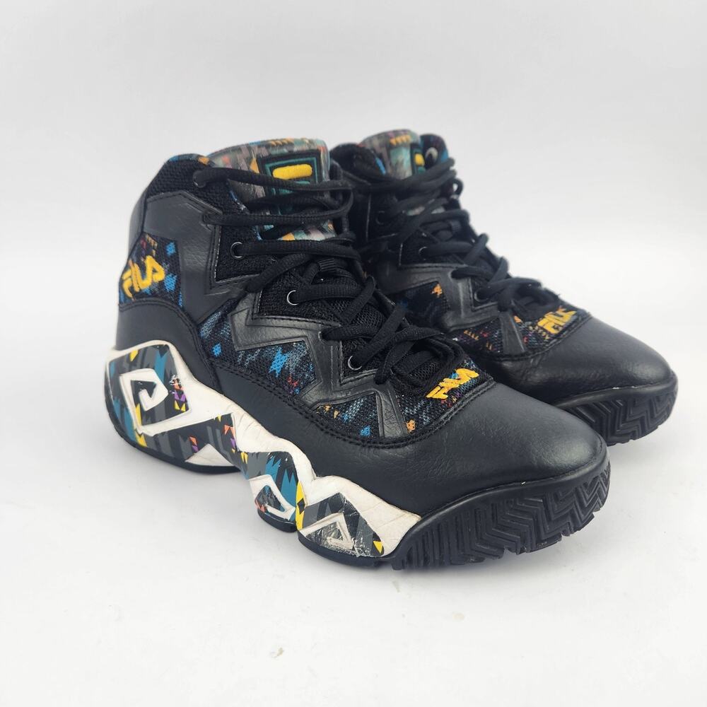FILA Basketball Shoes Aztec Print High Top Sneakers Athletic Fashion Size 6